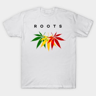 Minimalist Roots Rasta Color Leaves Reggae T-Shirt